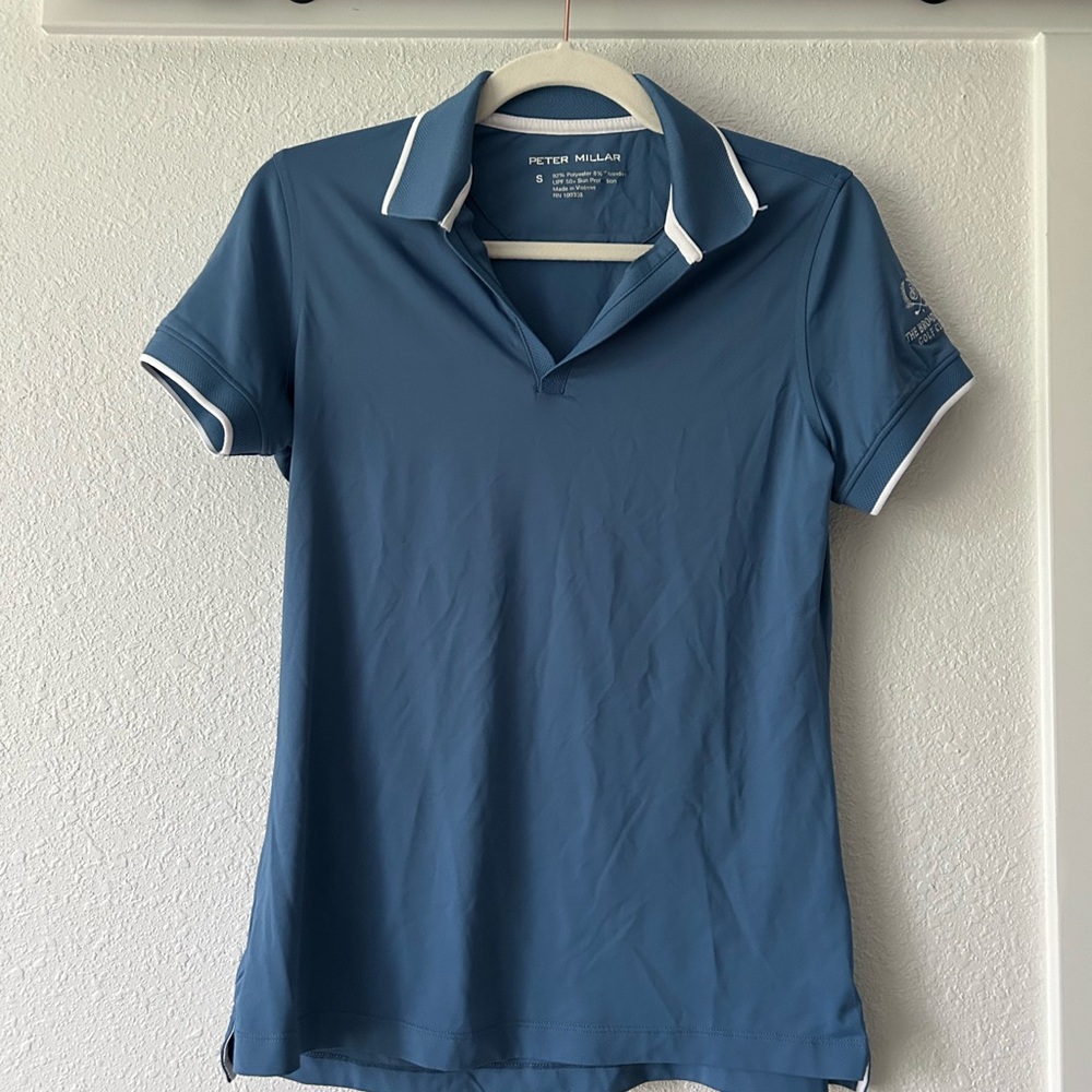 Peter Millar Sky Blue Polo with White Accents